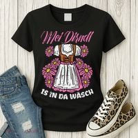 Mei Dirndl In Da Wasch Oktoberfest Funny German Women's T-Shirt thumb 3