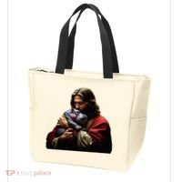 Moo Deng Jesus Christ Baby Hippo Animal Tote Bag thumb 3