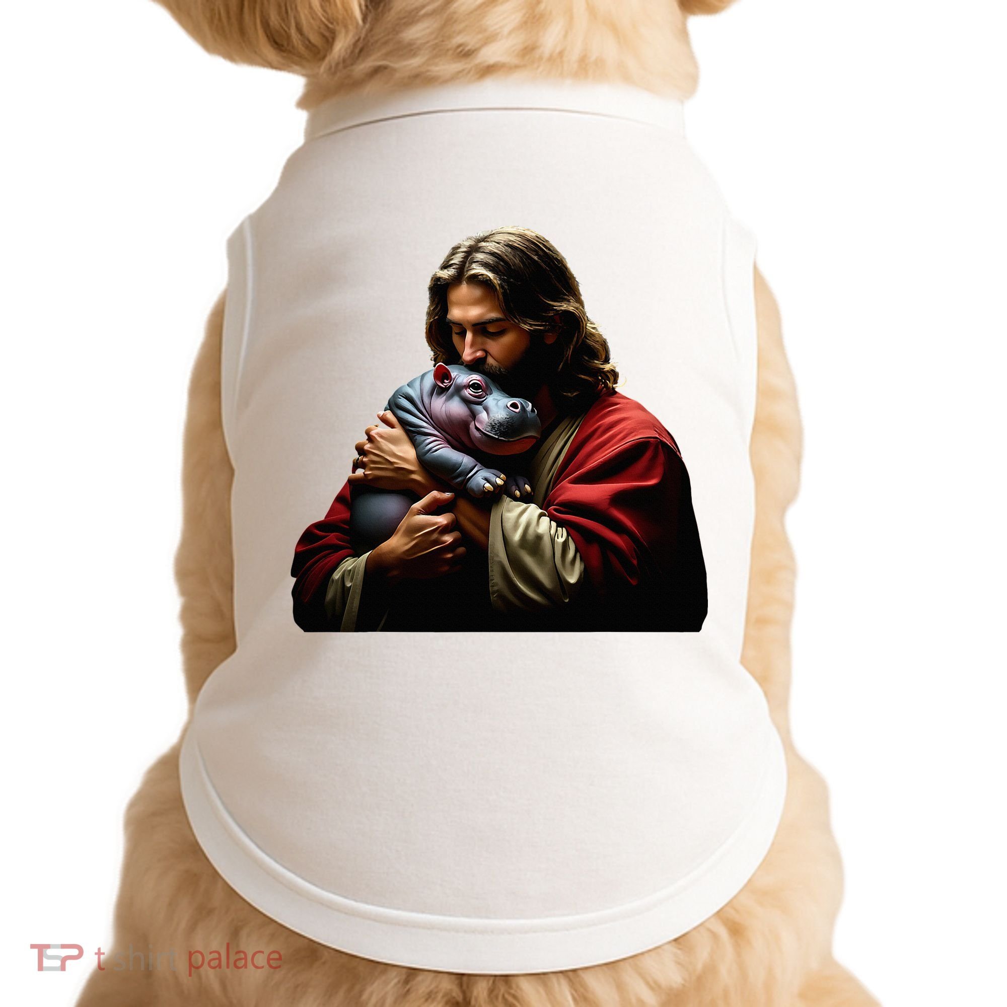 Moo Deng Jesus Christ Baby Hippo Animal Doggie Tank