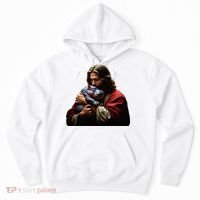 Moo Deng Jesus Christ Baby Hippo Animal Hoodie thumb 0
