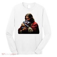 Moo Deng Jesus Christ Baby Hippo Animal Long Sleeve Shirt thumb 0