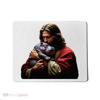 Moo Deng Jesus Christ Baby Hippo Animal Mousepad thumb 0