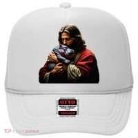 Moo Deng Jesus Christ Baby Hippo Animal Hat thumb 0