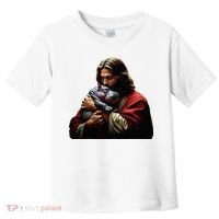 Moo Deng Jesus Christ Baby Hippo Animal Toddler T-Shirt thumb 0