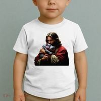 Moo Deng Jesus Christ Baby Hippo Animal Toddler T-Shirt thumb 2