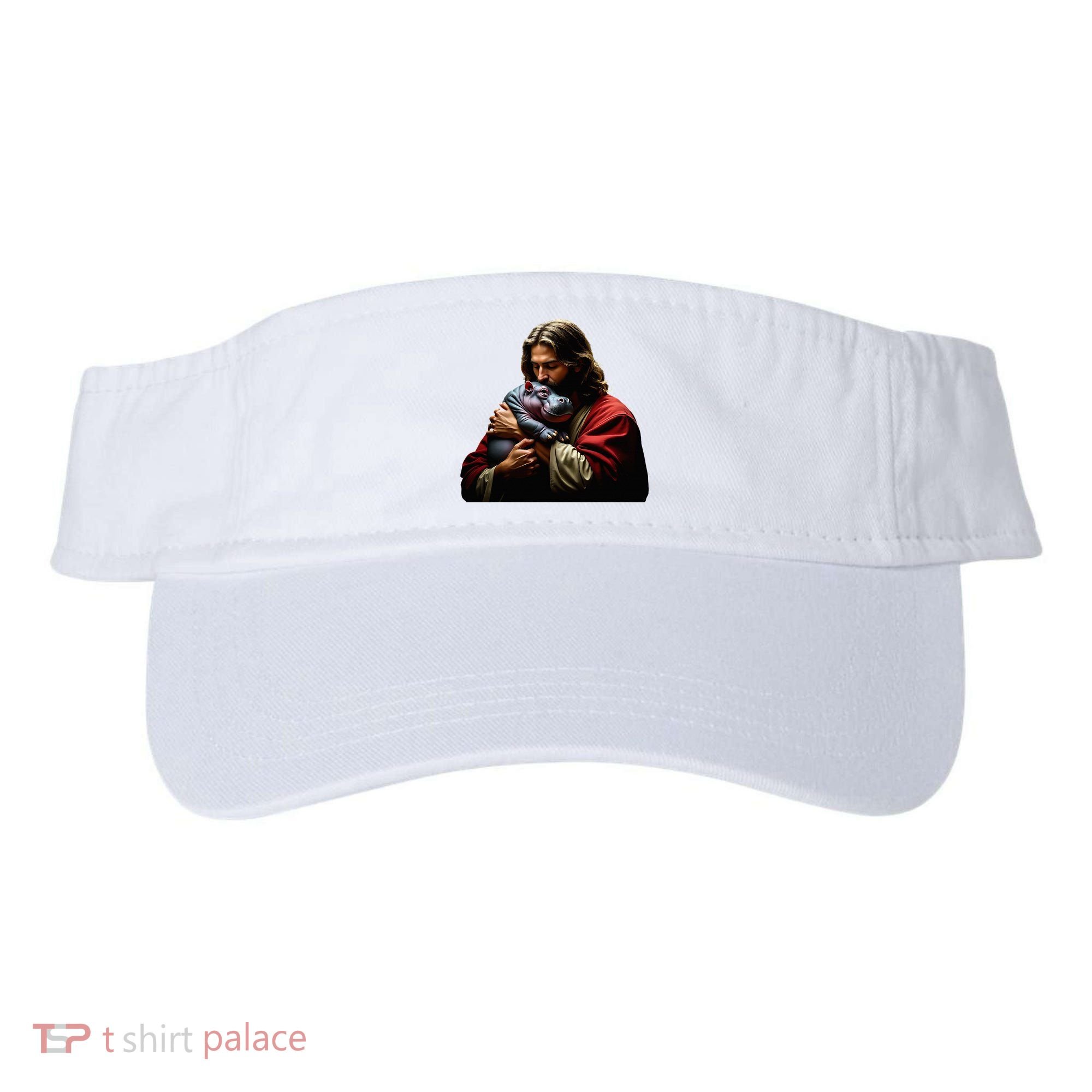 Moo Deng Jesus Christ Baby Hippo Animal Visor