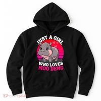 Moo Deng Just A Girl Who Loves Moo Deng Cute Baby Hippo Hoodie thumb 0
