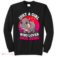Moo Deng Just A Girl Who Loves Moo Deng Cute Baby Hippo Sweatshirt thumb 0