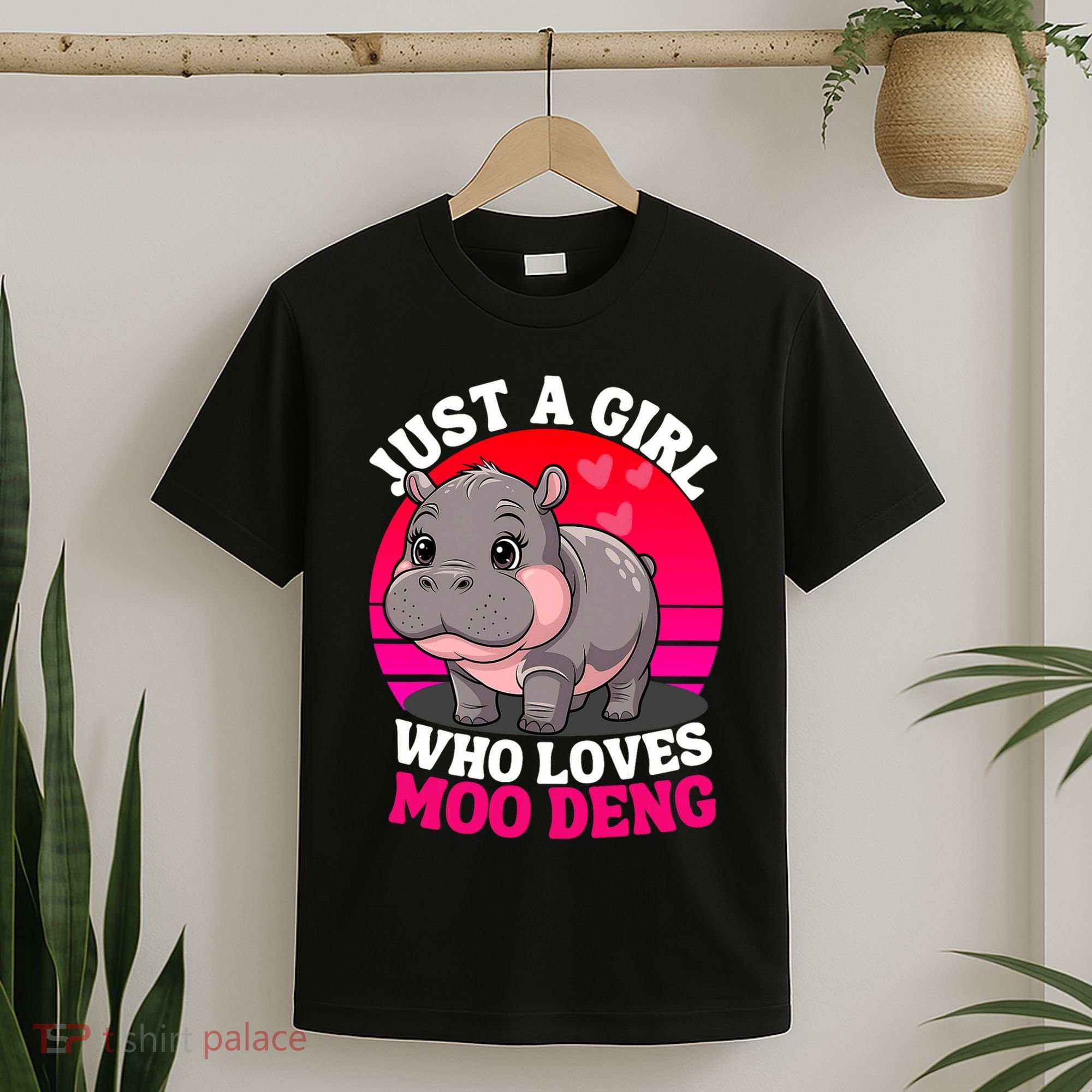Moo Deng Just A Girl Who Loves Moo Deng Cute Baby Hippo T-Shirt