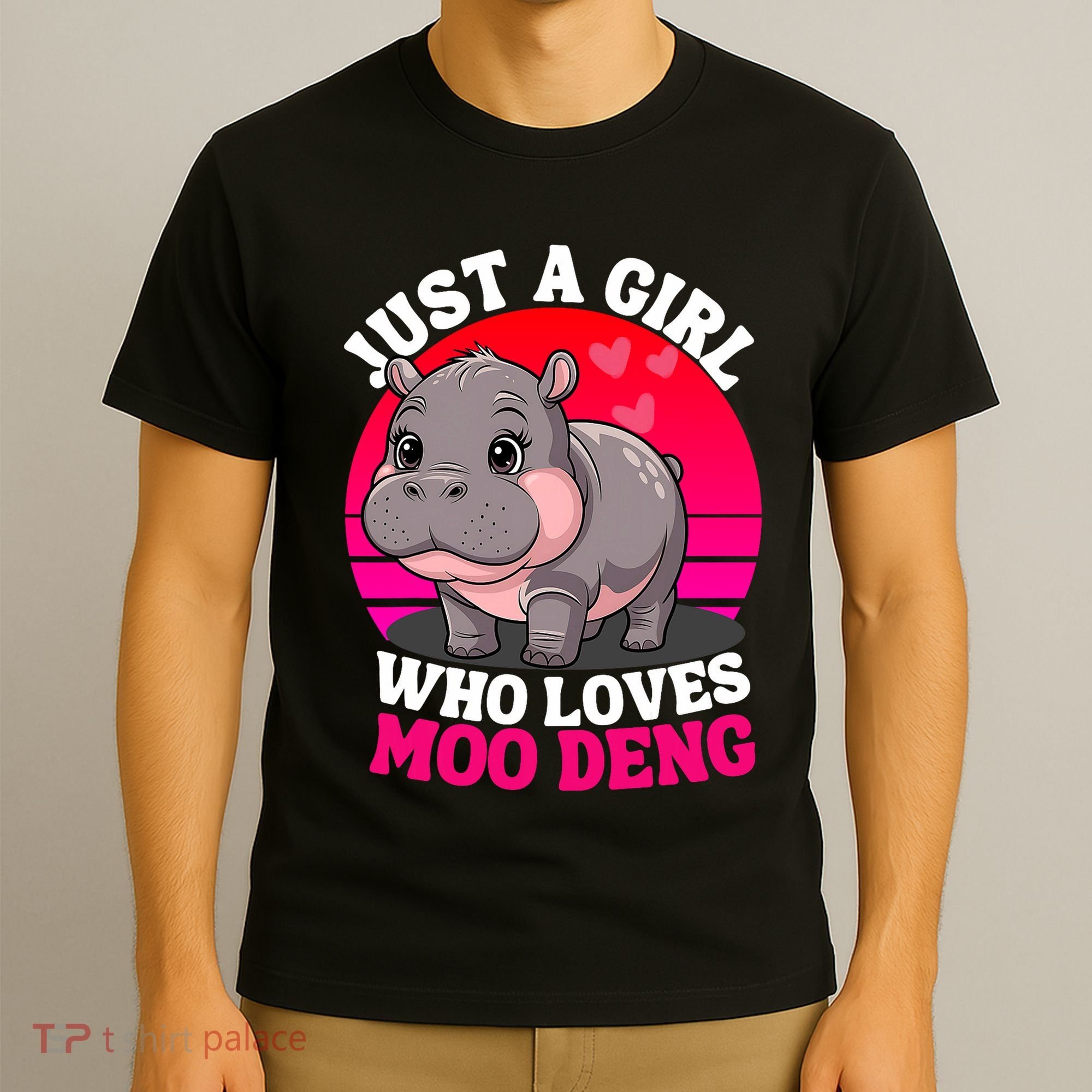 Moo Deng Just A Girl Who Loves Moo Deng Cute Baby Hippo T-Shirt