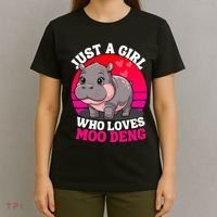 Moo Deng Just A Girl Who Loves Moo Deng Cute Baby Hippo T-Shirt thumb 4