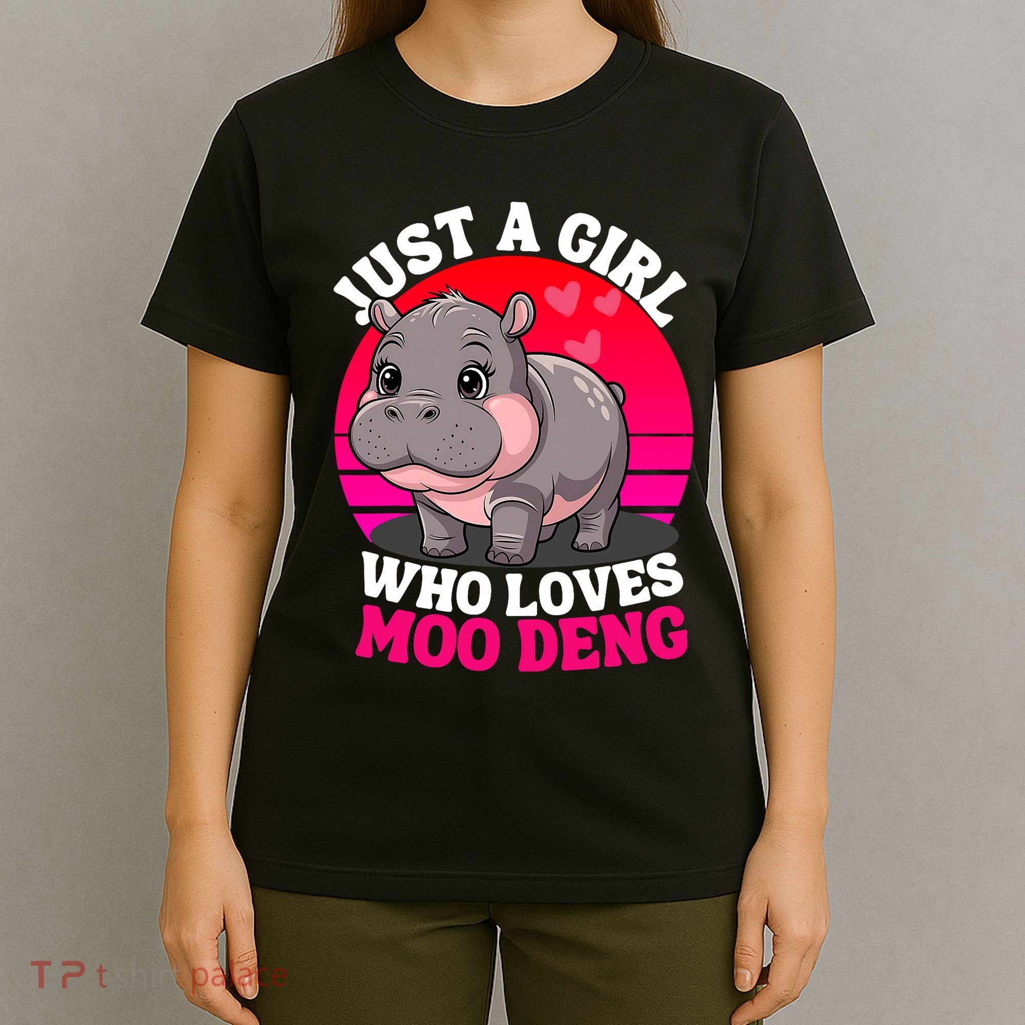 Moo Deng Just A Girl Who Loves Moo Deng Cute Baby Hippo T-Shirt