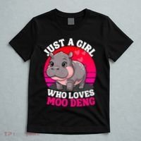 Moo Deng Just A Girl Who Loves Moo Deng Cute Baby Hippo T-Shirt thumb 5