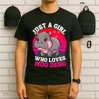 Moo Deng Just A Girl Who Loves Moo Deng Cute Baby Hippo T-Shirt thumb 6