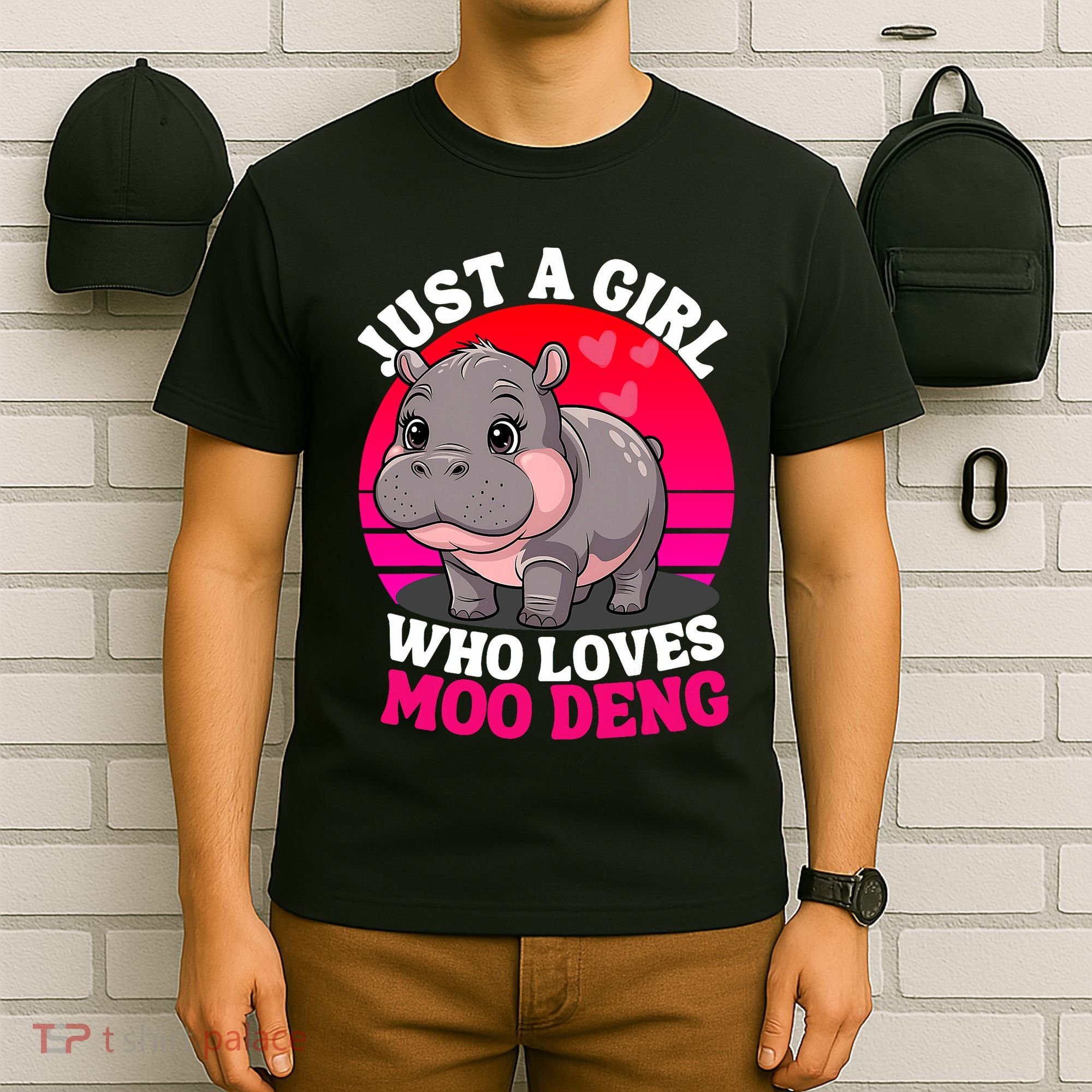 Moo Deng Just A Girl Who Loves Moo Deng Cute Baby Hippo T-Shirt