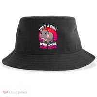 Moo Deng Just A Girl Who Loves Moo Deng Cute Baby Hippo Sustainable Bucket Hat thumb 0