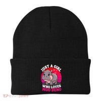 Moo Deng Just A Girl Who Loves Moo Deng Cute Baby Hippo Beanie thumb 0