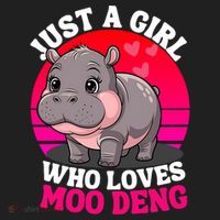 Moo Deng Just A Girl Who Loves Moo Deng Cute Baby Hippo Beanie thumb 2