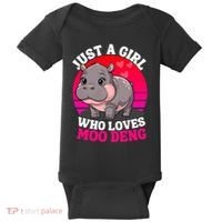 Moo Deng Just A Girl Who Loves Moo Deng Cute Baby Hippo Baby Bodysuit thumb 0