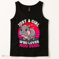 Moo Deng Just A Girl Who Loves Moo Deng Cute Baby Hippo Tank Top thumb 2
