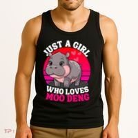Moo Deng Just A Girl Who Loves Moo Deng Cute Baby Hippo Tank Top thumb 3