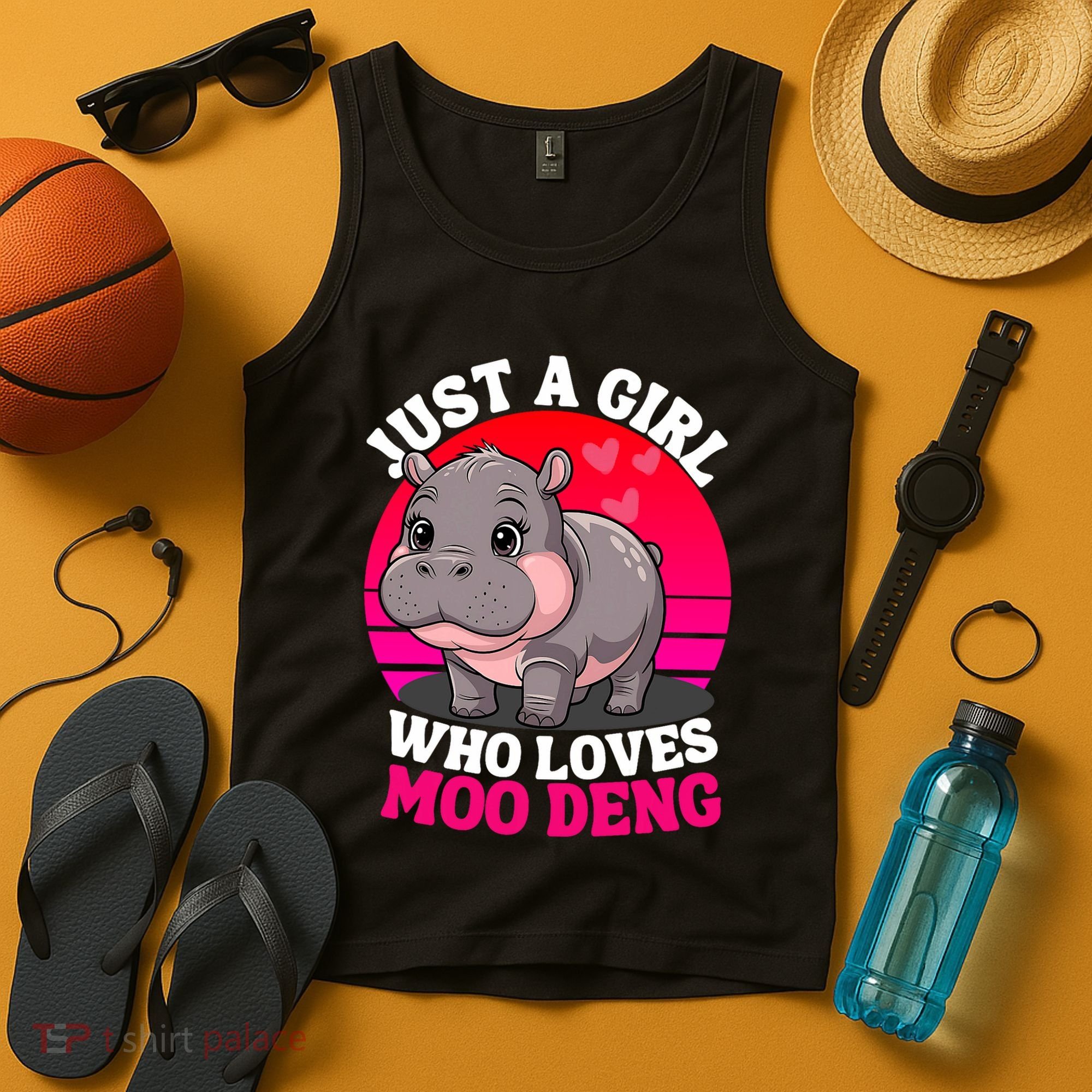 Moo Deng Just A Girl Who Loves Moo Deng Cute Baby Hippo Tank Top