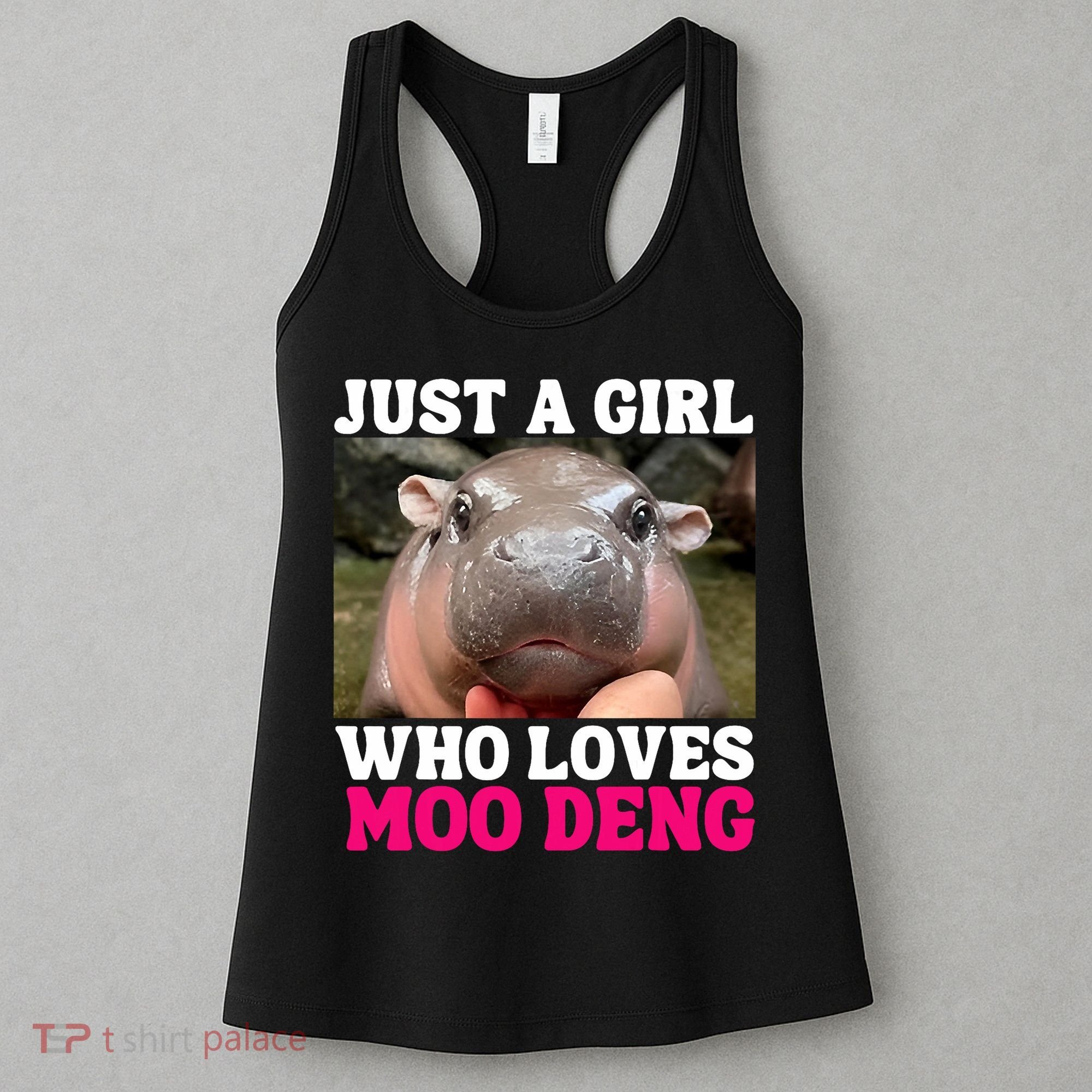 Moo Deng Just A Girl Who Loves Moo Deng Cute Baby Hippo Women's Tank Top