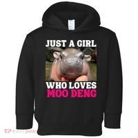 Moo Deng Just A Girl Who Loves Moo Deng Cute Baby Hippo Toddler Hoodie thumb 0