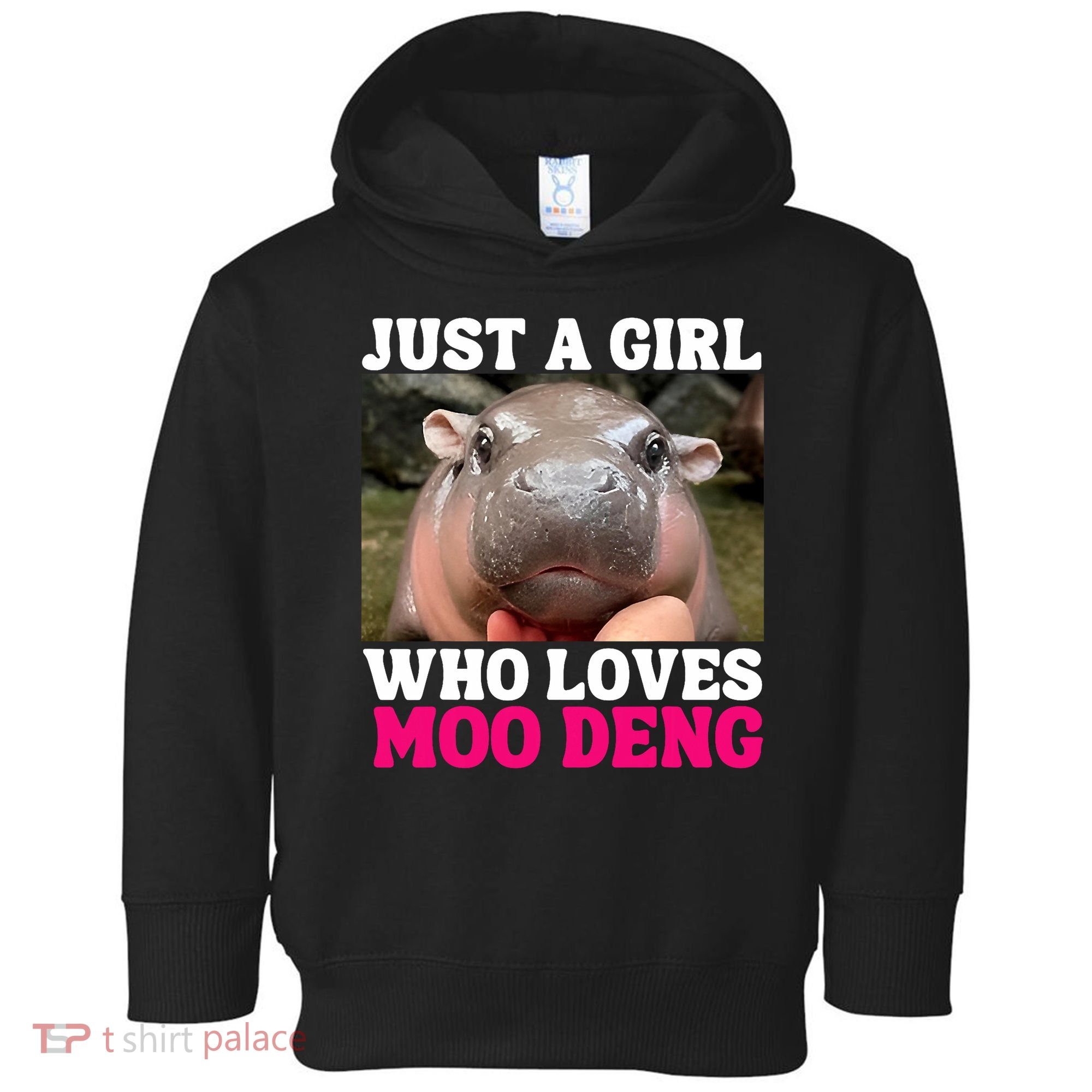 Moo Deng Just A Girl Who Loves Moo Deng Cute Baby Hippo Toddler Hoodie