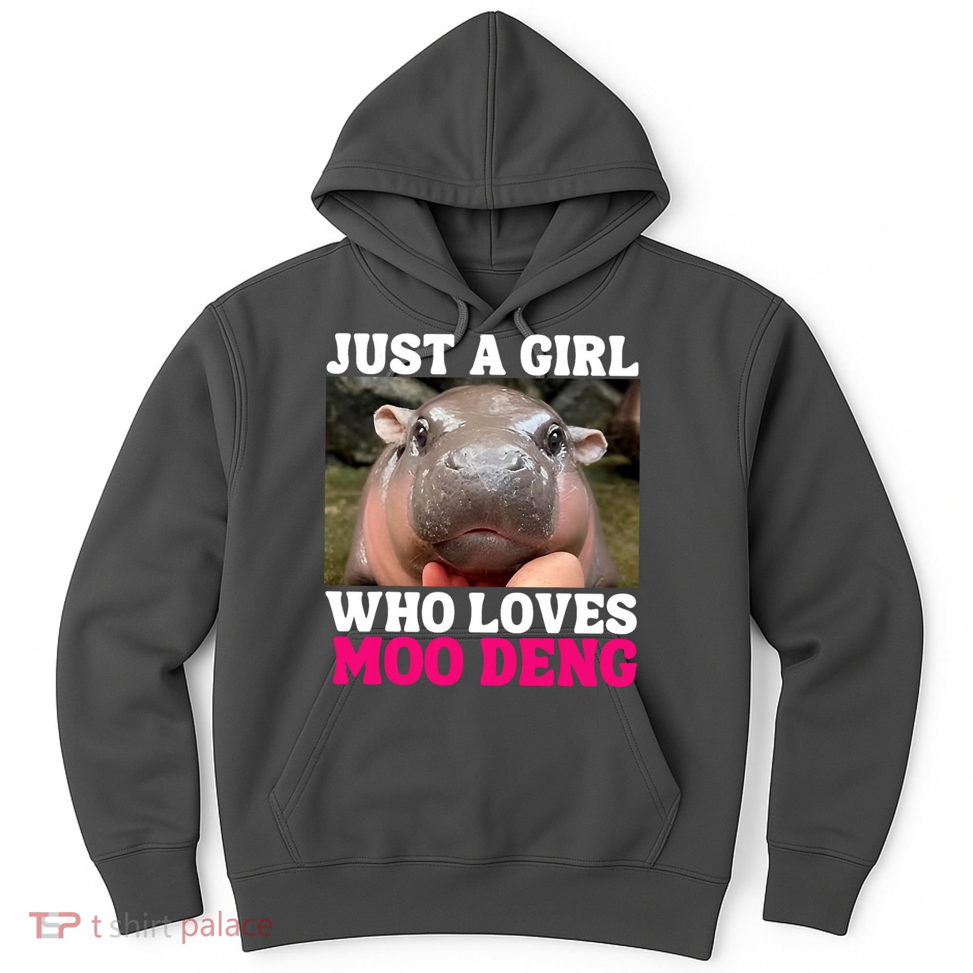 Moo Deng Just A Girl Who Loves Moo Deng Cute Baby Hippo Hoodie