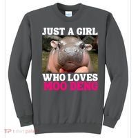 Moo Deng Just A Girl Who Loves Moo Deng Cute Baby Hippo Sweatshirt thumb 0