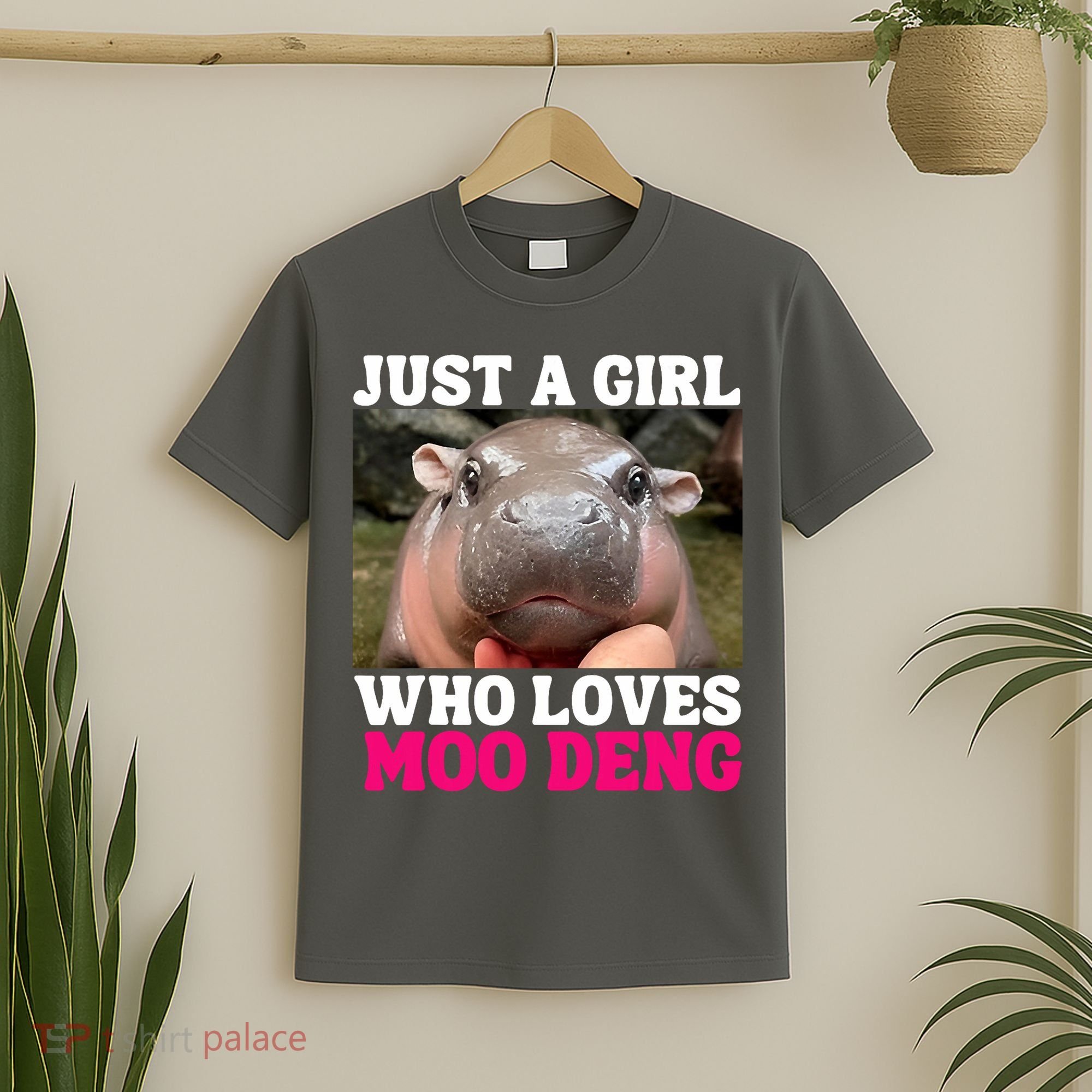 Moo Deng Just A Girl Who Loves Moo Deng Cute Baby Hippo T-Shirt