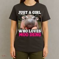 Moo Deng Just A Girl Who Loves Moo Deng Cute Baby Hippo T-Shirt thumb 4