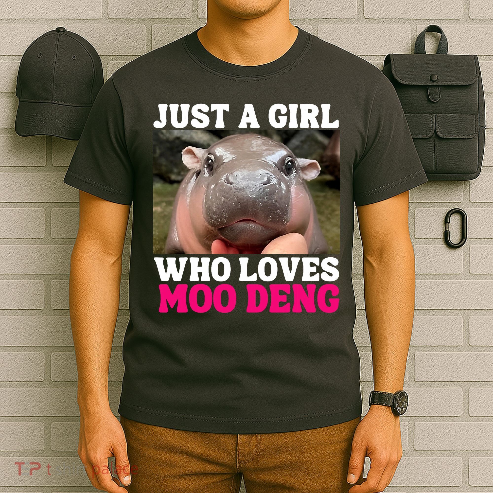 Moo Deng Just A Girl Who Loves Moo Deng Cute Baby Hippo T-Shirt