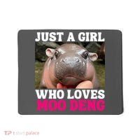 Moo Deng Just A Girl Who Loves Moo Deng Cute Baby Hippo Mousepad thumb 0