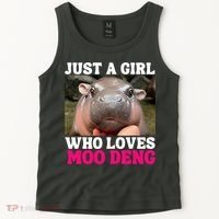Moo Deng Just A Girl Who Loves Moo Deng Cute Baby Hippo Tank Top thumb 2