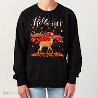 Maple Deer Leaf Fall Autumn Red Truck Gift Women's Sweatshirt thumb 0