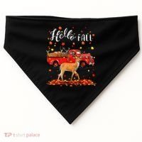 Maple Deer Leaf Fall Autumn Red Truck Gift USA-Made Doggie Bandana thumb 0