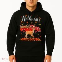 Maple Deer Leaf Fall Autumn Red Truck Gift Hoodie thumb 2