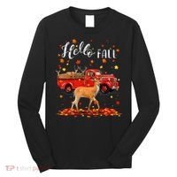 Maple Deer Leaf Fall Autumn Red Truck Gift Long Sleeve Shirt thumb 0