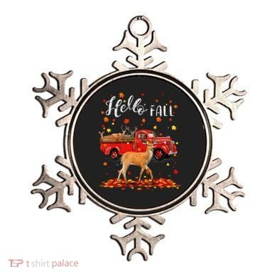 Maple Deer Leaf Fall Autumn Red Truck Gift Ornament