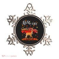 Maple Deer Leaf Fall Autumn Red Truck Gift Ornament thumb 0