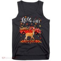 Maple Deer Leaf Fall Autumn Red Truck Gift Tank Top thumb 0