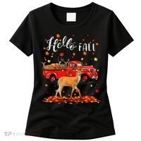 Maple Deer Leaf Fall Autumn Red Truck Gift Women's T-Shirt thumb 0