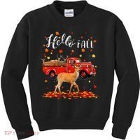 Maple Deer Leaf Fall Autumn Red Truck Gift Kids Sweatshirt thumb 0