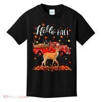Maple Deer Leaf Fall Autumn Red Truck Gift Kids T-Shirt thumb 0