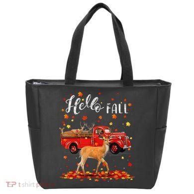 Maple Deer Leaf Fall Autumn Red Truck Gift Tote Bag