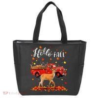 Maple Deer Leaf Fall Autumn Red Truck Gift Tote Bag thumb 0