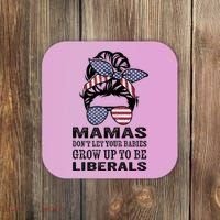 Mamas Don't Let Babies Grow Up To Be Liberals, USA Messy Bun Coaster thumb 0