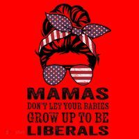 Mamas Don't Let Babies Grow Up To Be Liberals, USA Messy Bun Santa Hat thumb 1